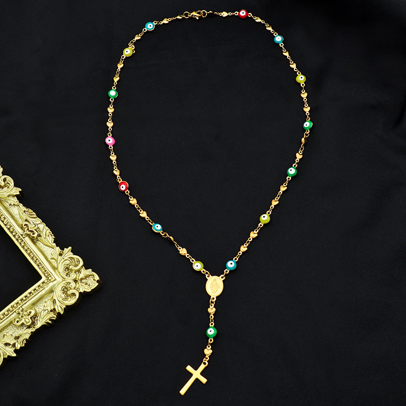 Handmade Custom stainless steel evil eye necklace