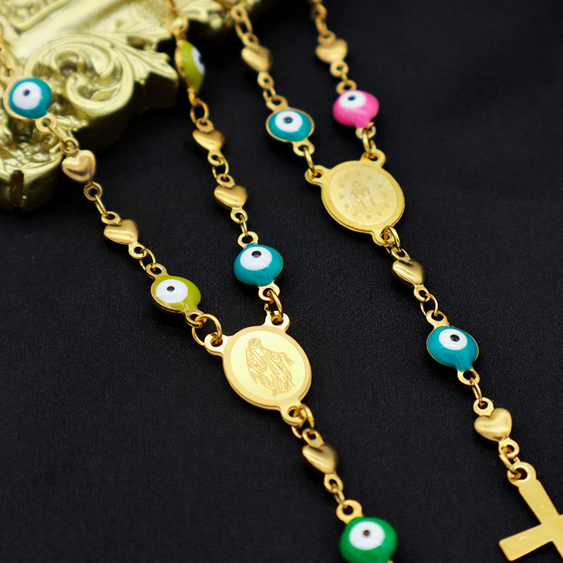 Handmade Custom stainless steel evil eye necklace