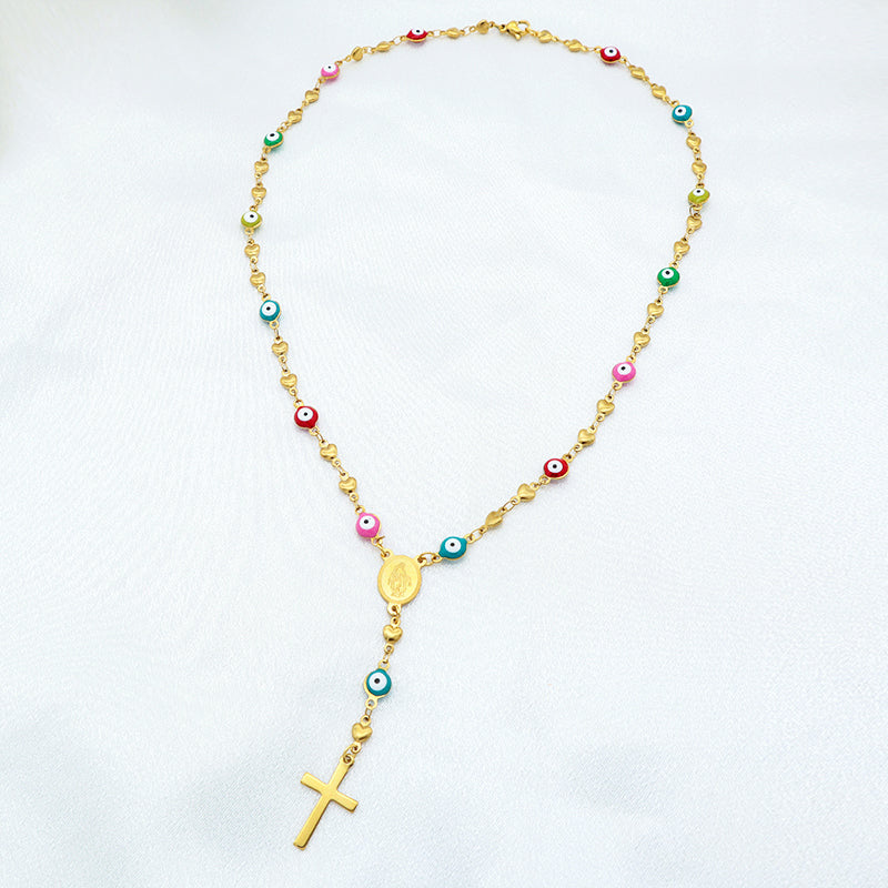 Handmade Custom stainless steel evil eye necklace