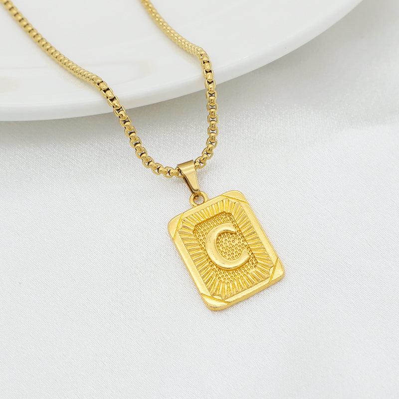 Handmade Custom Brass pendant with CZ necklace
