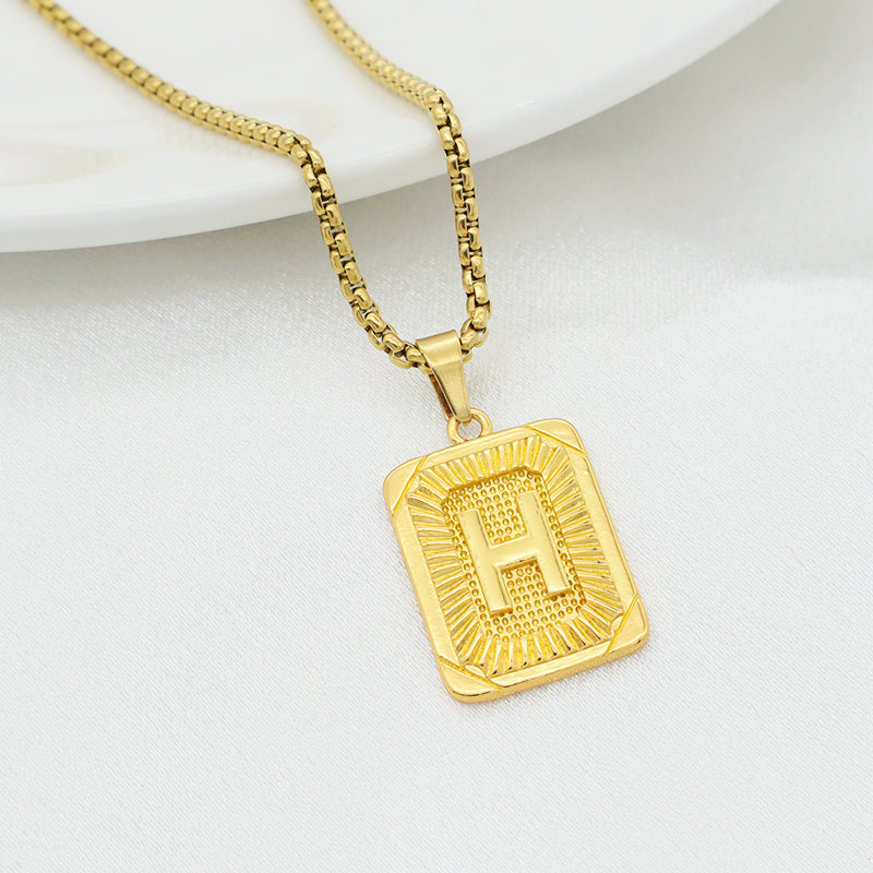 Handmade Custom Brass pendant with CZ necklace