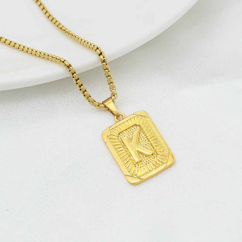 Handmade Custom Brass pendant with CZ necklace