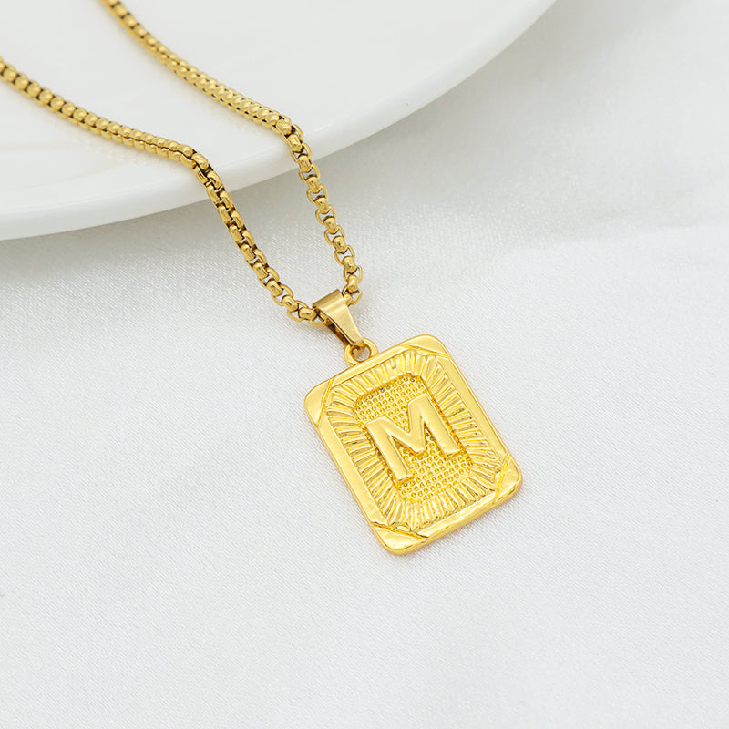 Handmade Custom Brass pendant with CZ necklace