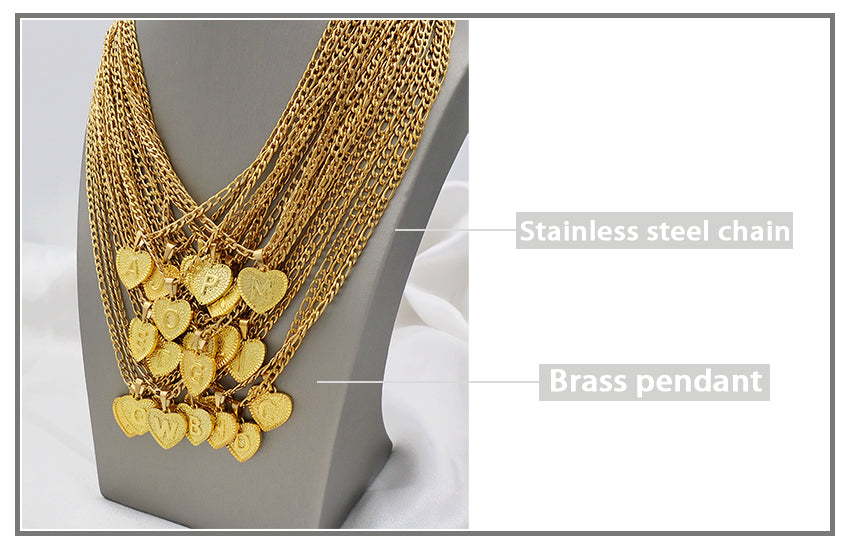 Handmade Custom Brass pendant with CZ necklace