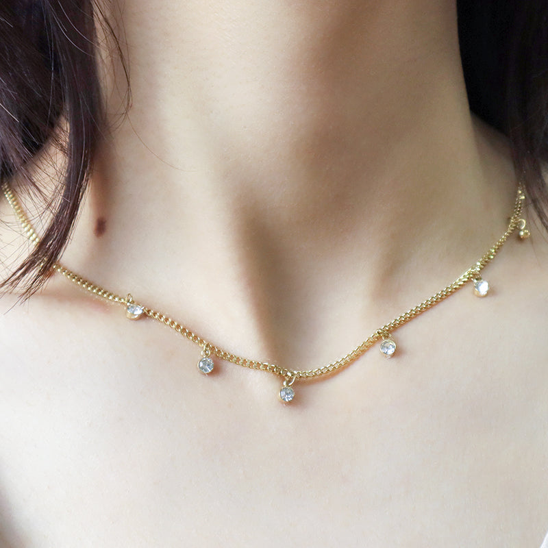 Handmade Custom 14K gold plated stainless steel bracelet with necklace