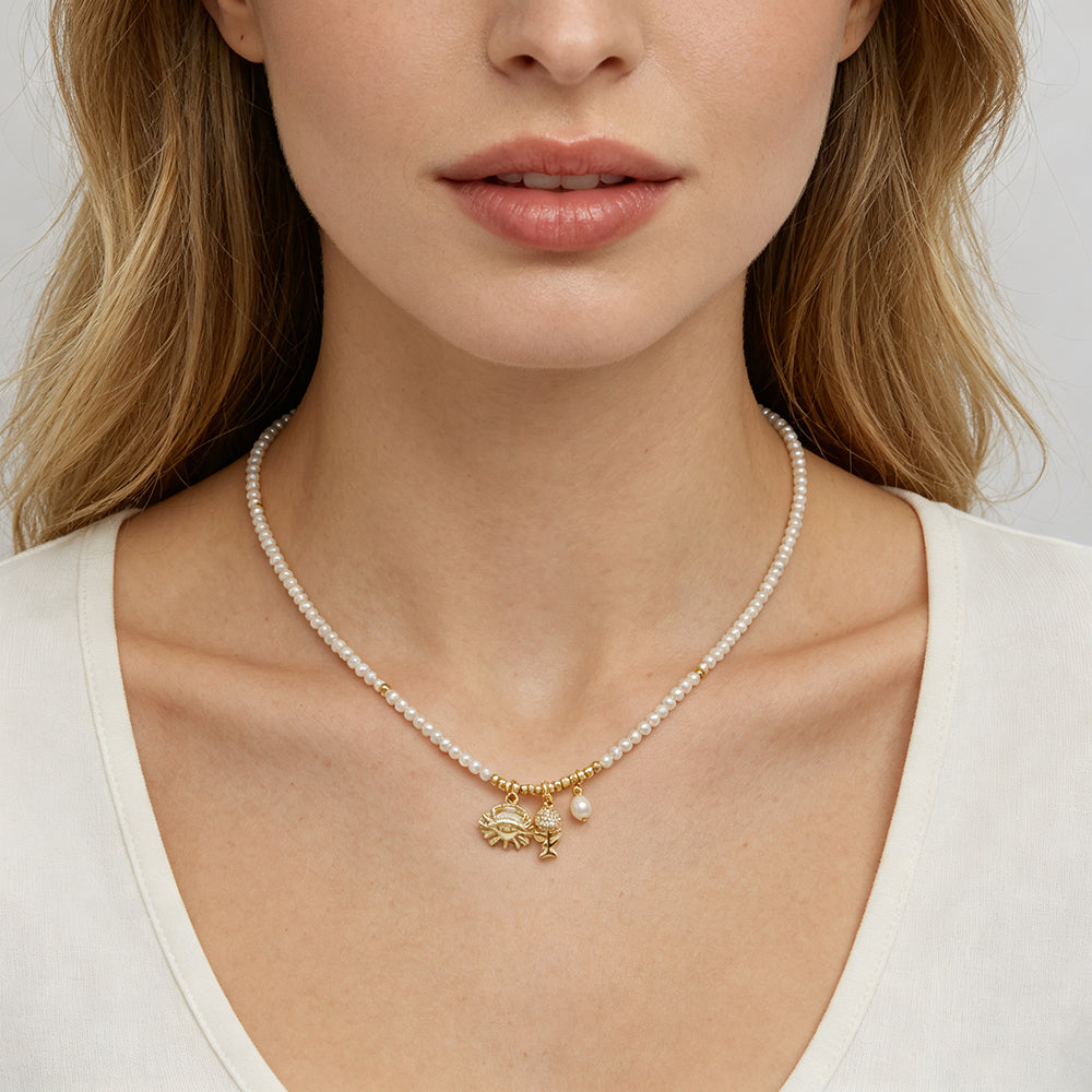 Handmade Fresh Water Pearl Turtle Fish Starfish Crab Pendant Necklace