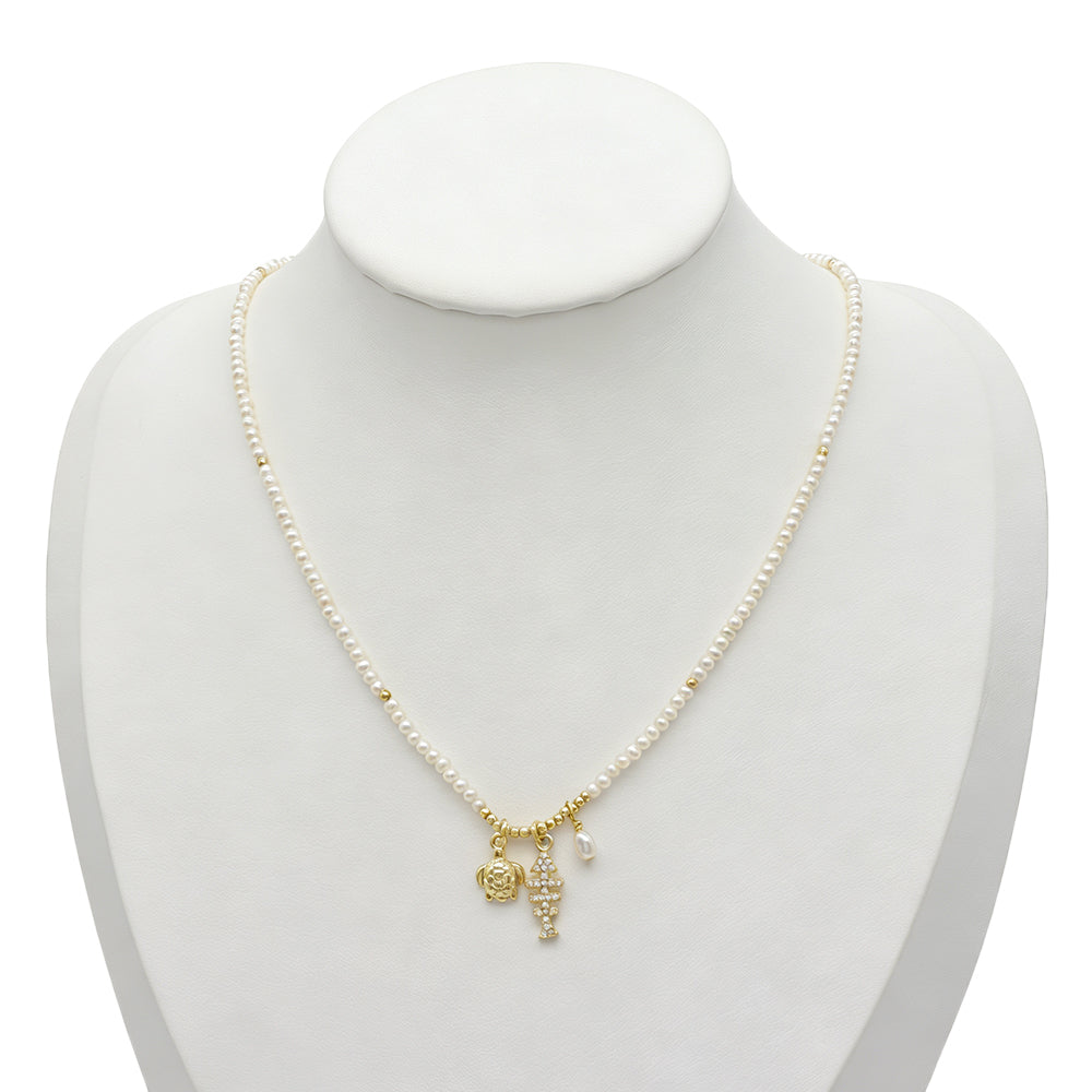Handmade Fresh Water Pearl Turtle Fish Starfish Crab Pendant Necklace
