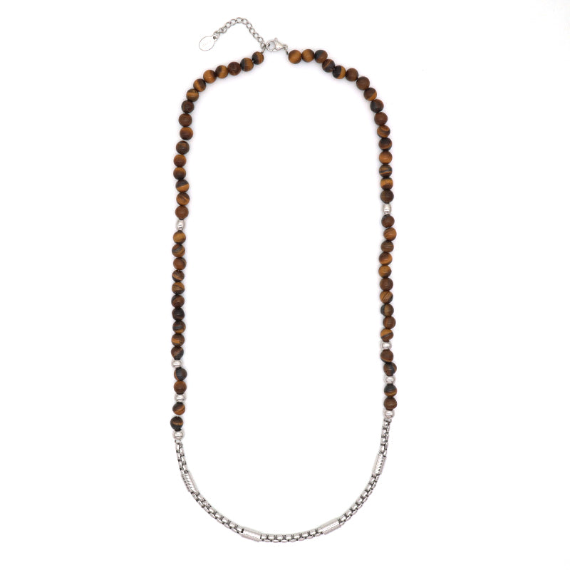 Fashion Design China Factory Newest Wholesale Custom Jewelry No Tarnish Stainless Steel Natural Stone Necklace For Men Women