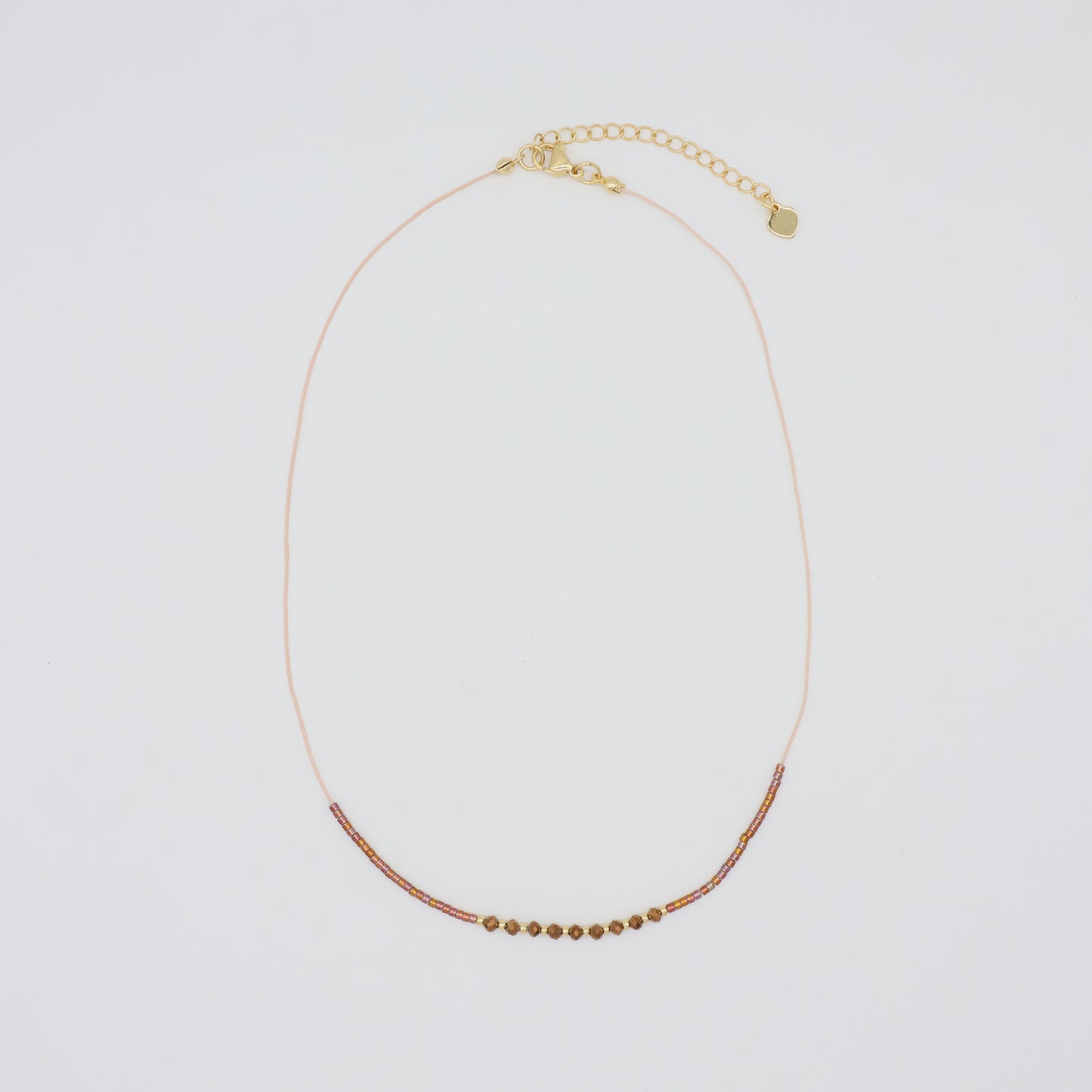 Custom Manufacture Factory Wholesale Adjustable Handmade Gold Plating Brass Beads Miyuki Beads Necklace Glass Crystal Necklace For Women