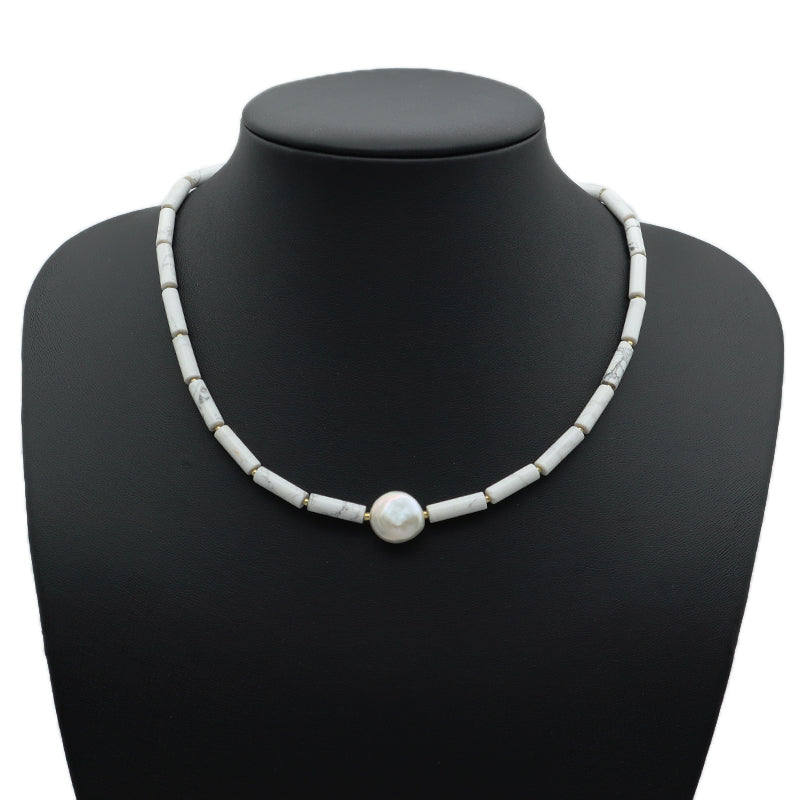 Various OEM Custom Wholesale Handmade Women Gold Plated Brass Tail chain Natural Stone Beads Fresh Water Baroque Pearl Necklace