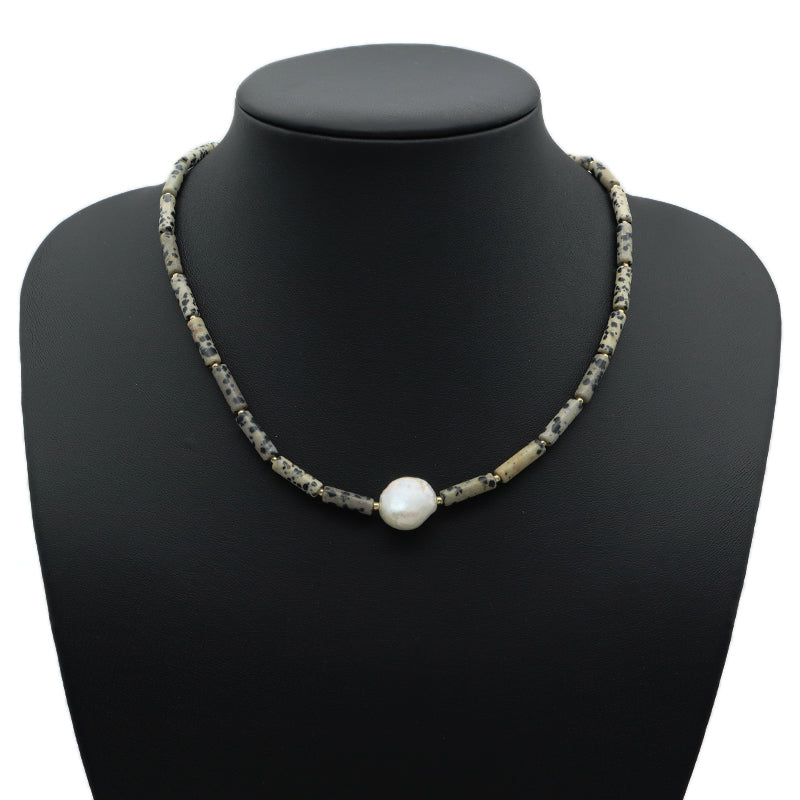 Various OEM Custom Wholesale Handmade Women Gold Plated Brass Tail chain Natural Stone Beads Fresh Water Baroque Pearl Necklace