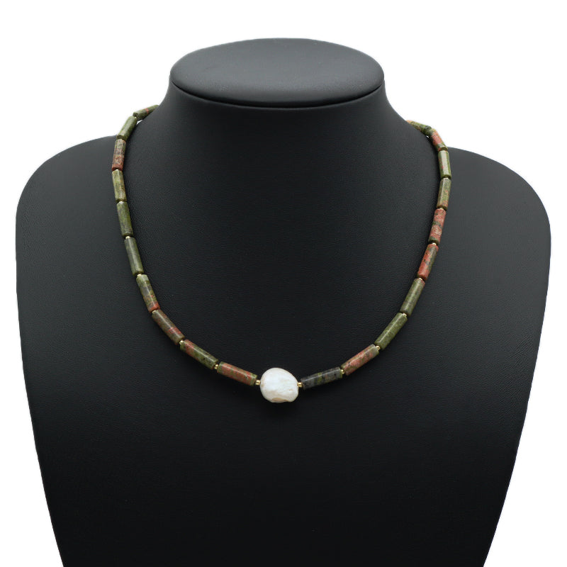 Various OEM Custom Wholesale Handmade Women Gold Plated Brass Tail chain Natural Stone Beads Fresh Water Baroque Pearl Necklace