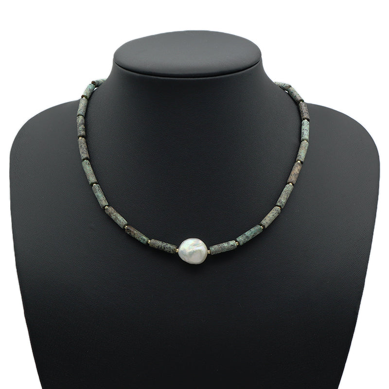 Various OEM Custom Wholesale Handmade Women Gold Plated Brass Tail chain Natural Stone Beads Fresh Water Baroque Pearl Necklace