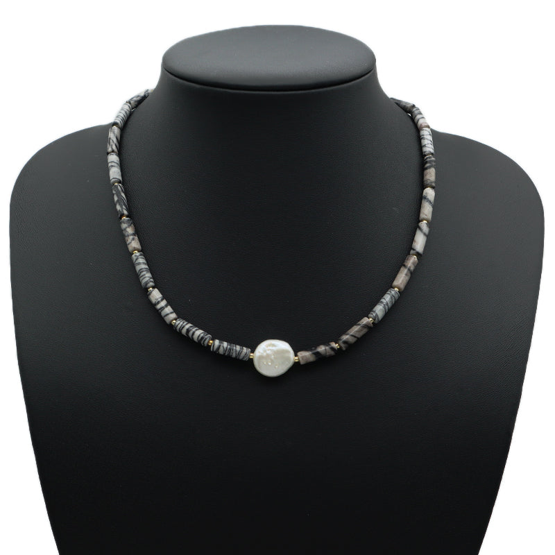 Various OEM Custom Wholesale Handmade Women Gold Plated Brass Tail chain Natural Stone Beads Fresh Water Baroque Pearl Necklace