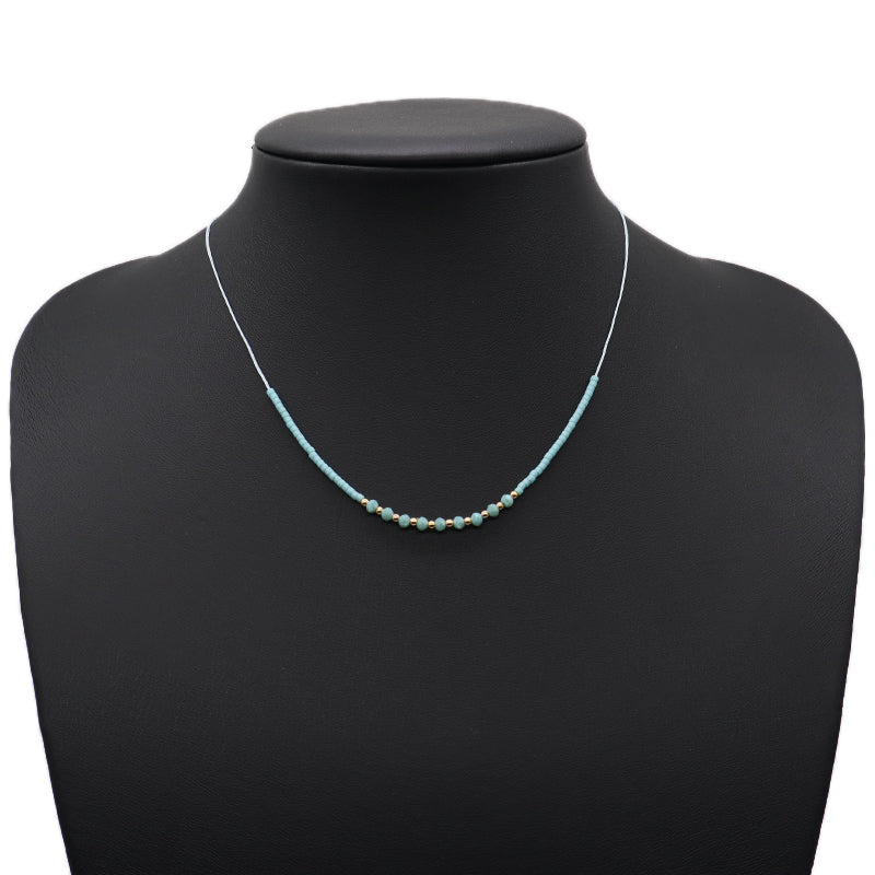 Handmade Wholesale China Factory Fashion Custom OEM Manufacture Women Gift Gold Plated Glass Crystal Beads Miyuki Necklace
