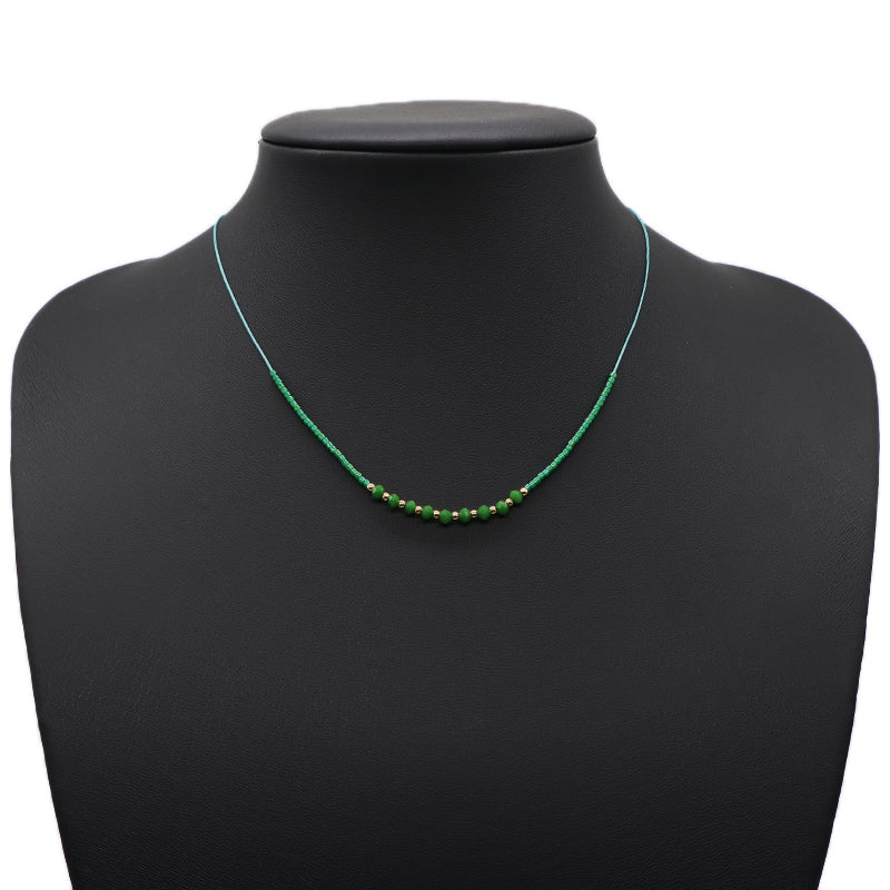 Handmade Wholesale China Factory Fashion Custom OEM Manufacture Women Gift Gold Plated Glass Crystal Beads Miyuki Necklace