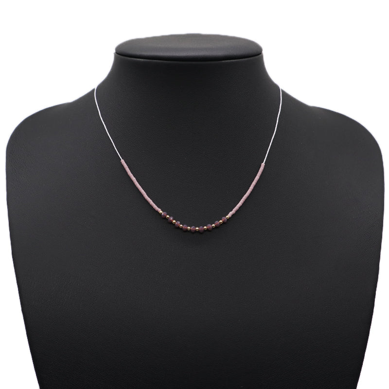 Handmade Wholesale China Factory Fashion Custom OEM Manufacture Women Gift Gold Plated Glass Crystal Beads Miyuki Necklace
