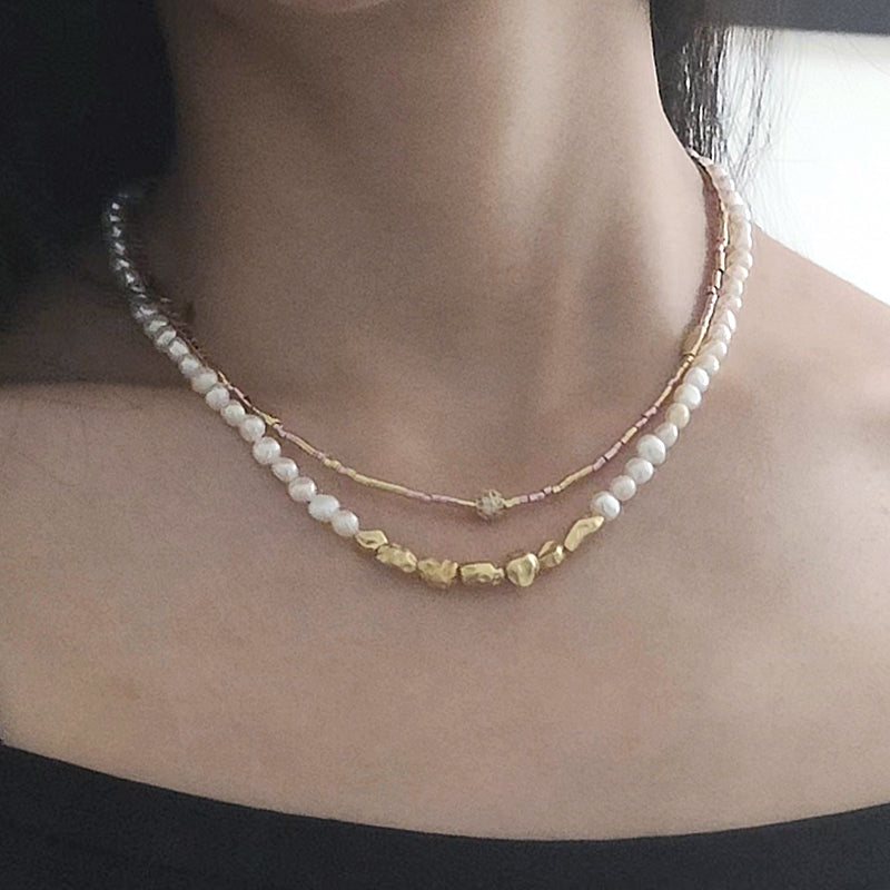 OEM Wholesale Handmade Custom Gold Plated Enamel Mushroom Pendant Fresh Water Pearl Natural Stone Beads Necklace For Women