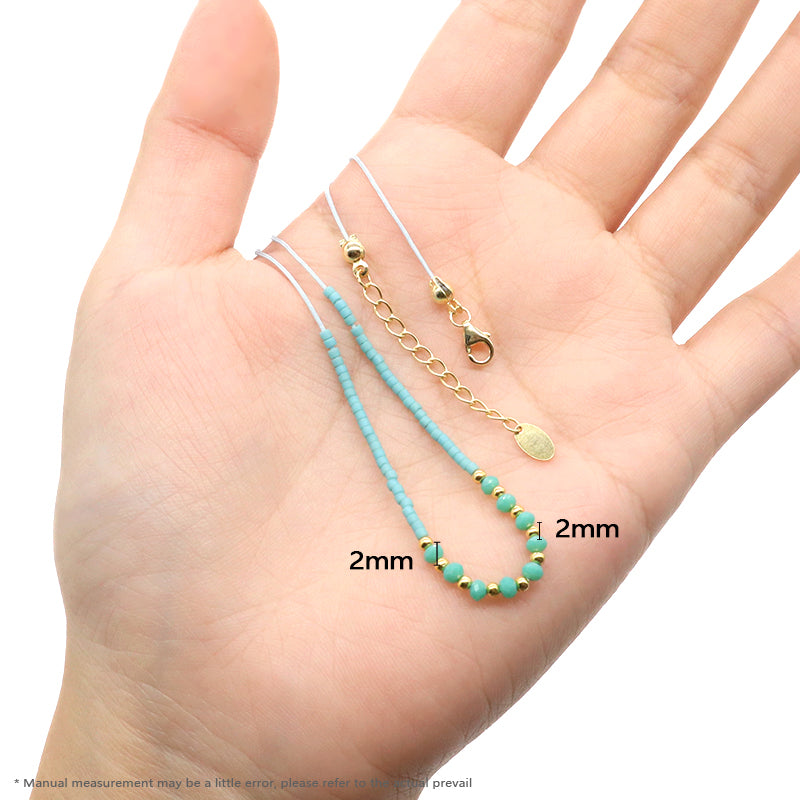 Custom Manufacture Factory Wholesale Adjustable Handmade Miyuki Beads Necklace Glass Crystal 925 silver Necklace For Women