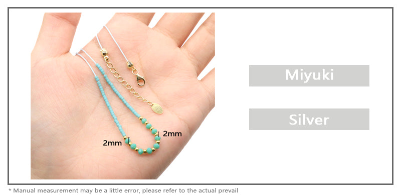 Custom Manufacture Factory Wholesale Adjustable Handmade Miyuki Beads Necklace Glass Crystal 925 silver Necklace For Women