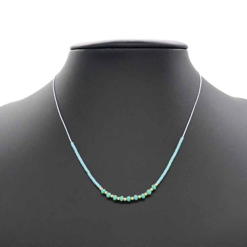 Custom Manufacture Factory Wholesale Adjustable Handmade Miyuki Beads Necklace Glass Crystal 925 silver Necklace For Women