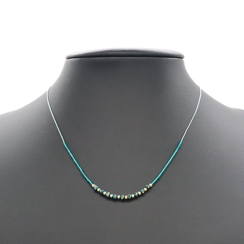 Custom Manufacture Factory Wholesale Adjustable Handmade Miyuki Beads Necklace Glass Crystal 925 silver Necklace For Women