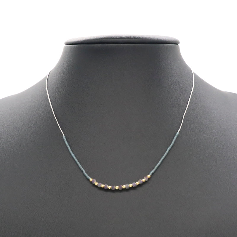 Custom Manufacture Factory Wholesale Adjustable Handmade Miyuki Beads Necklace Glass Crystal 925 silver Necklace For Women