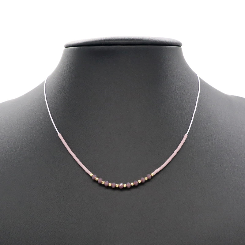 Custom Manufacture Factory Wholesale Adjustable Handmade Miyuki Beads Necklace Glass Crystal 925 silver Necklace For Women