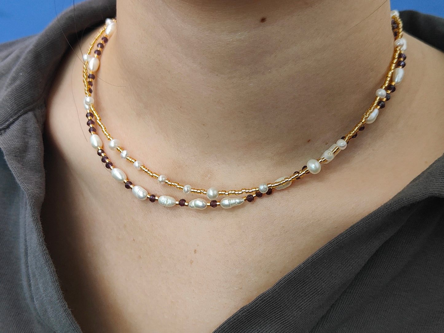 OEM Manufacture Factory Wholesale Handmade Custom Gold Plated Glass Crystal Natural Stone Africa Turquoise Beads Miyuki Necklace