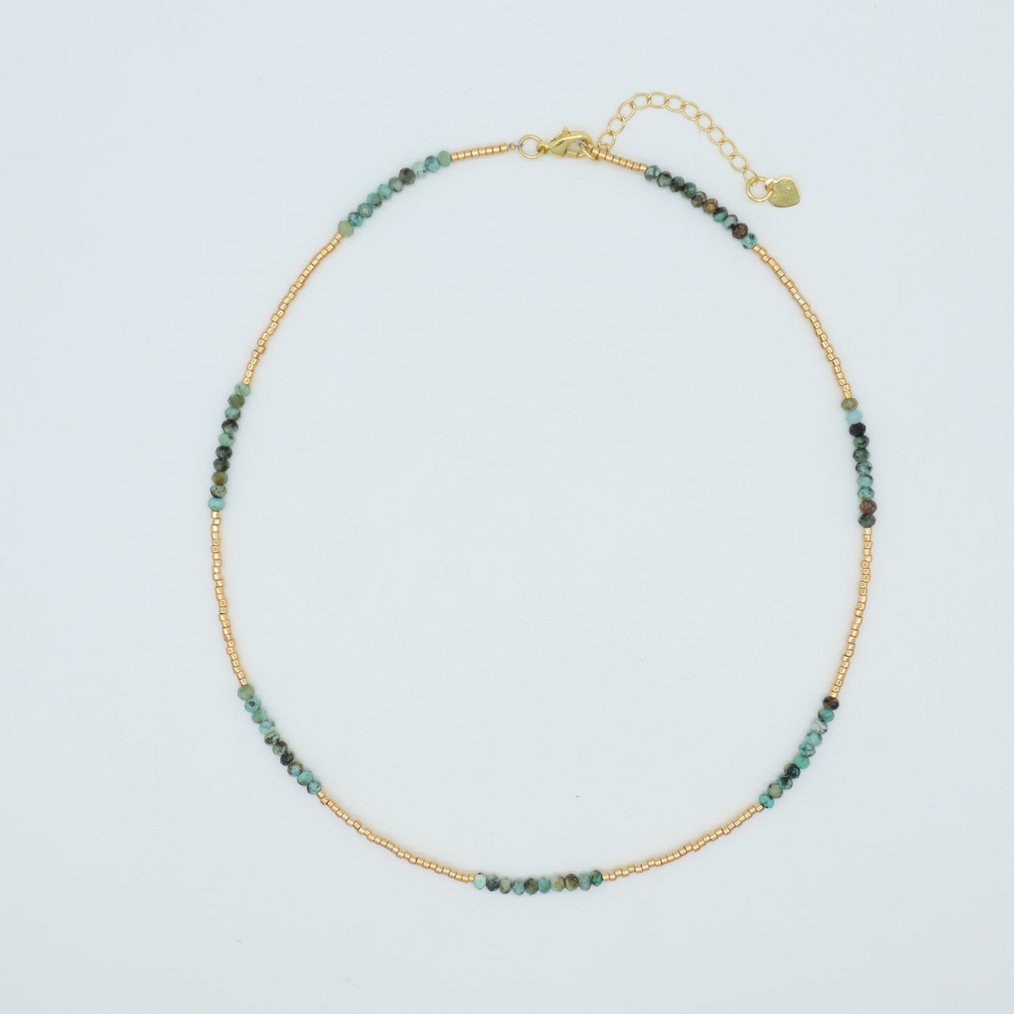 OEM Manufacture Factory Wholesale Handmade Custom Gold Plated Glass Crystal Natural Stone Africa Turquoise Beads Miyuki Necklace