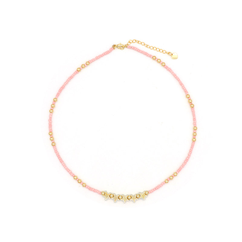Various OEM Wholesale China Factory Handmade Customized Seed Beads Gold Plated Star Pendant Charm Necklace For Women Gift