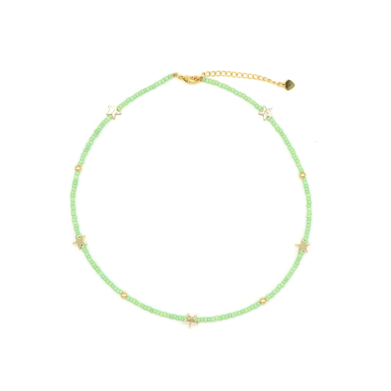 Various OEM Wholesale China Factory Handmade Customized Seed Beads Gold Plated Star Pendant Charm Necklace For Women Gift