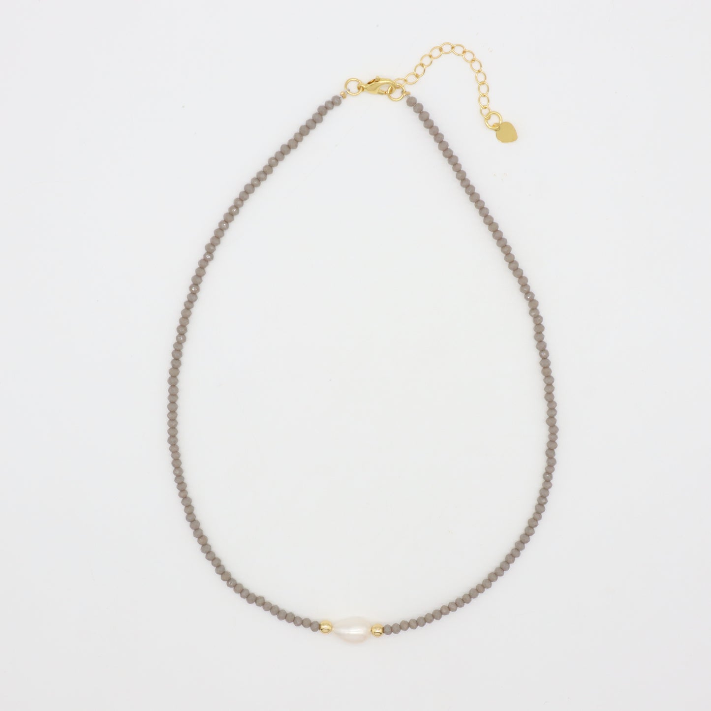 OEM Blue Grey Red Pink Wholesale Handmade Customized Gold Plated Natural Fresh Water Pearl Glass Crystal Necklace For Women