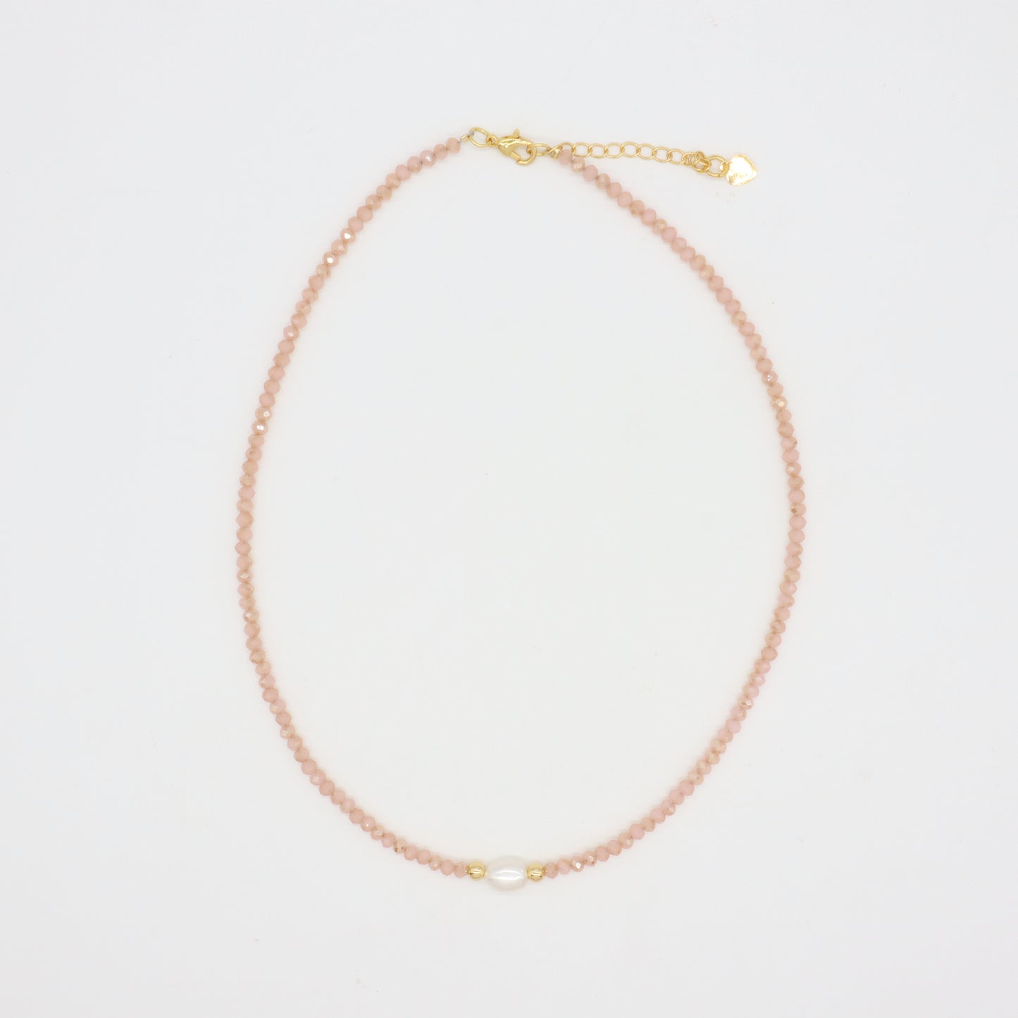 OEM Blue Grey Red Pink Wholesale Handmade Customized Gold Plated Natural Fresh Water Pearl Glass Crystal Necklace For Women