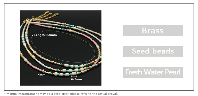 Handmade OEM Newest Custom Wholesale Fashion Pendant Jewelry Gift Seed Beads Necklace Gold Plated Fresh Water Pearl Necklace