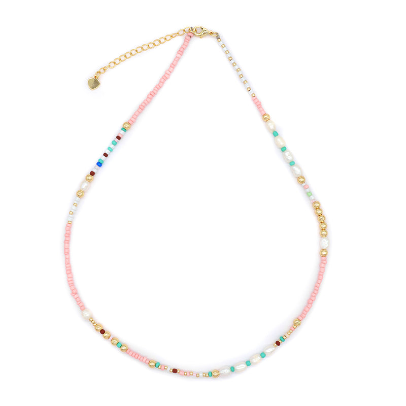 Handmade OEM Newest Custom Wholesale Fashion Pendant Jewelry Gift Seed Beads Necklace Gold Plated Fresh Water Pearl Necklace