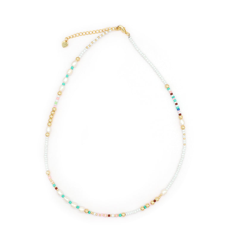 Handmade OEM Newest Custom Wholesale Fashion Pendant Jewelry Gift Seed Beads Necklace Gold Plated Fresh Water Pearl Necklace