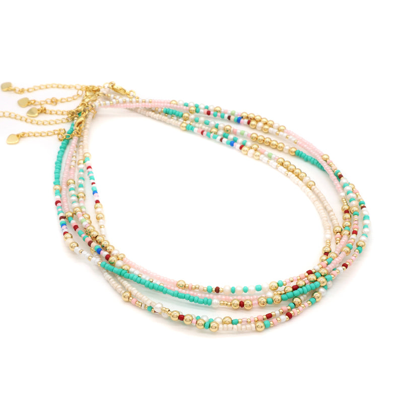 Newest Custom Wholesale Fashion Handmade OEM Pendant Jewelry Gift Seed Beads Necklace Gold Plated Fresh Water Pearl Necklace