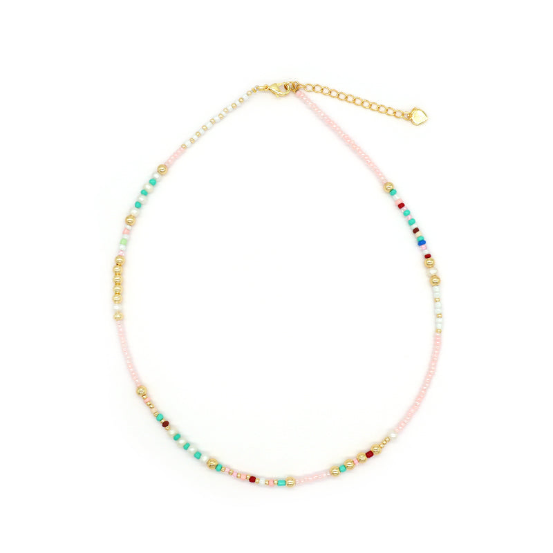 Newest Custom Wholesale Fashion Handmade OEM Pendant Jewelry Gift Seed Beads Necklace Gold Plated Fresh Water Pearl Necklace