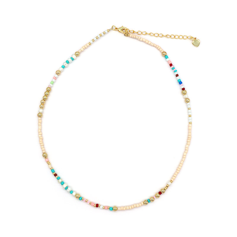 Newest Custom Wholesale Fashion Handmade OEM Pendant Jewelry Gift Seed Beads Necklace Gold Plated Fresh Water Pearl Necklace