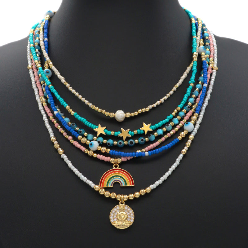 Wholesale OEM China Factory Fashion Handmade Custom Pendant Jewelry Seed Beads Necklace Gold Plated Fresh Water Pearl Necklace