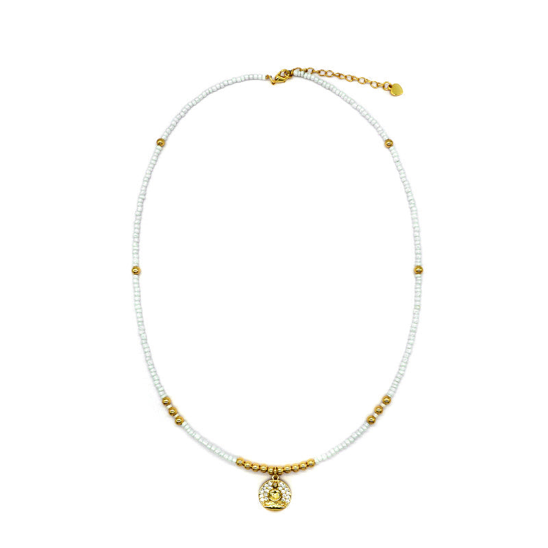 Wholesale OEM China Factory Fashion Handmade Custom Pendant Jewelry Seed Beads Necklace Gold Plated Fresh Water Pearl Necklace