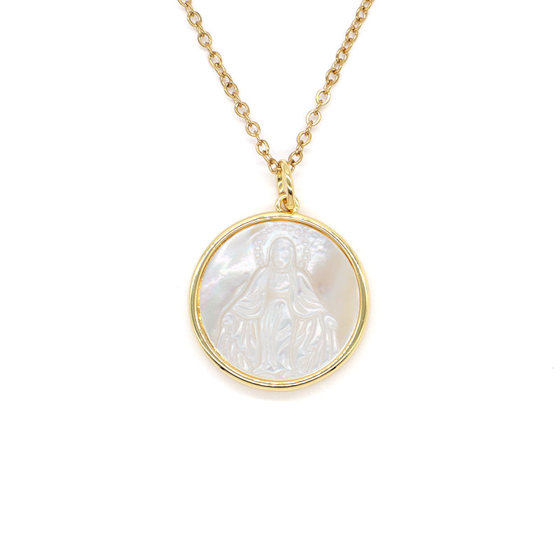 Factory New Fashion Factory Newest Custom Wholesale Fashion Shell Pendant Gold Plated Chain Jewelry Brass Chain necklace