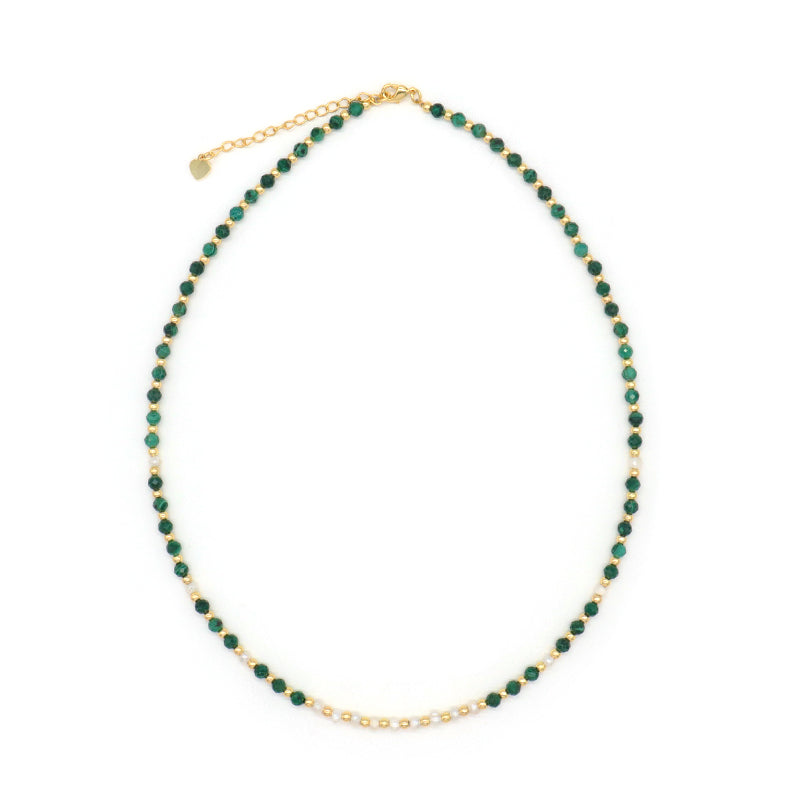 Wholesale Customized Handmade OEM China Factory Women Gold Plated Glass Crystal Beads Fresh Water Pearl Natural Stone Necklace