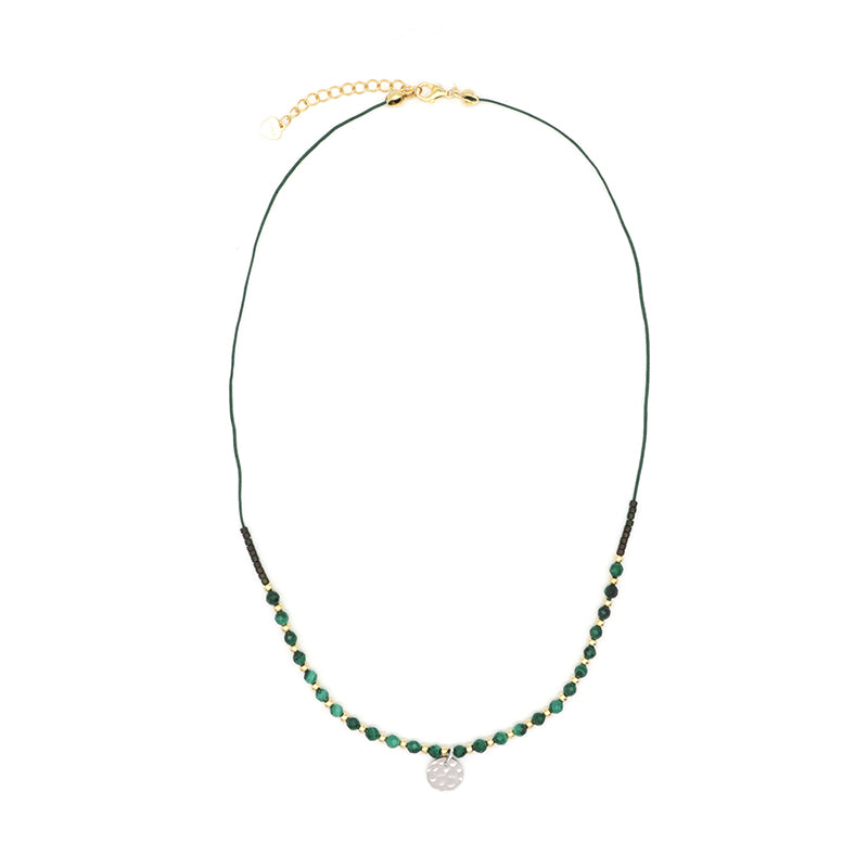OEM China Factory Handmade Trendy Customized Wholesale Gold Plated Natural Stone Beads 925 Sterling Silver Pendant Necklace