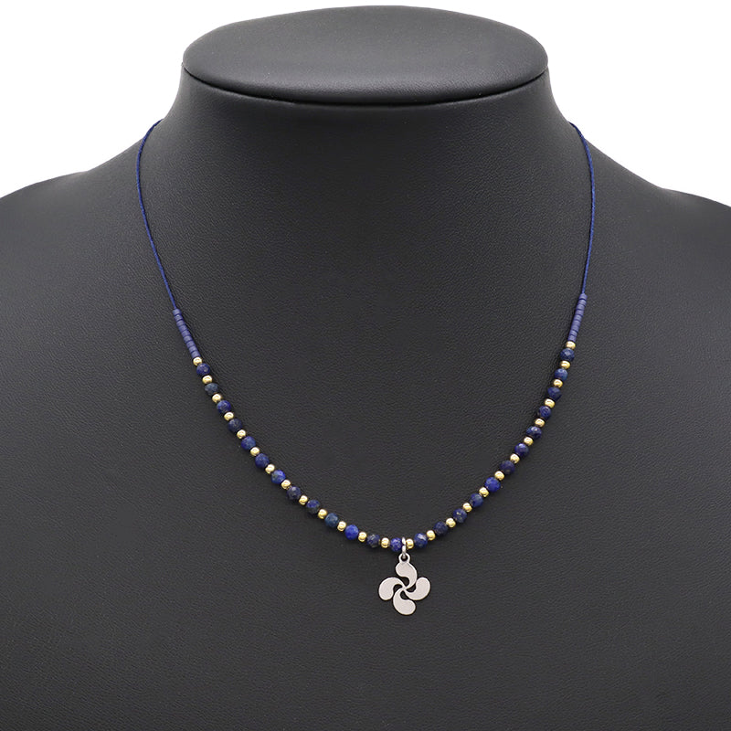 Customized OEM Wholesale China Factory Manufacture Handmade Gold Plated Natural Stone Beads Cross Pendant Necklace For Women