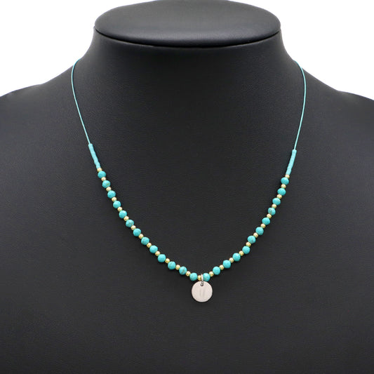OEM China Factory Handmade Trendy Customized Wholesale Gold Plated Natural Stone Beads 925 Sterling Silver Pendant Necklace