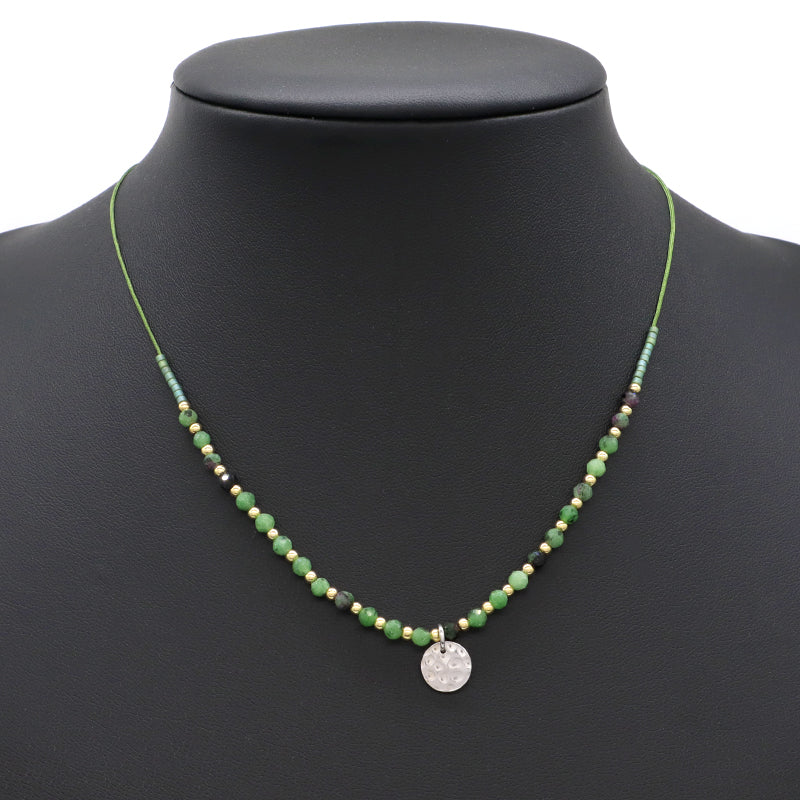 Customized OEM Wholesale China Factory Manufacture Handmade Gold Plated Natural Stone Beads Cross Pendant Necklace For Women