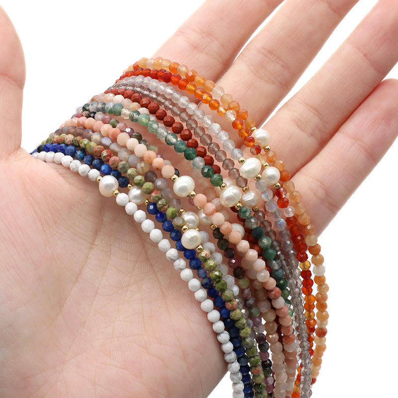 Customized Wholesale Handmade OEM Manufacture China Factory Gold Plated Natural Stone Beads Fresh Water Pearl Necklace For Women