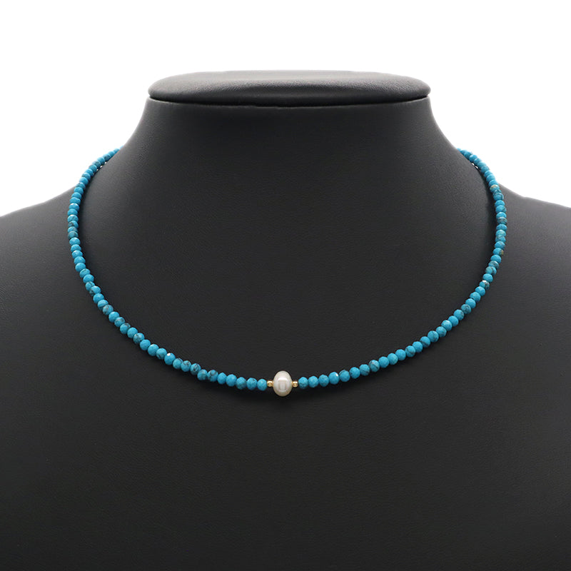 Customized Wholesale Handmade OEM Manufacture China Factory Gold Plated Natural Stone Beads Fresh Water Pearl Necklace For Women